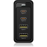 Icybox polnilnik 4 portni 100 W USB s Power Delivery 3.0 in GaN podporo | Shoptok.si