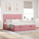 vidaXL okvir kreveta s madracima ružičasti 160x200cm baršunasti | shoptok.hr