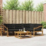  Set vanjskih sofa 5 kom. Prirodna i crna Cijene