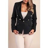 Fenzy Blazer S Klasičnim Ovratnikom, Črn