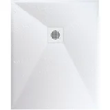lithos tuš kada 100x80 - liveni mermer bela