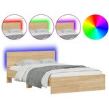  Okvir za krevet s uzglavljem i LED boja hrasta 140x190 cm | Eponuda.ba