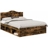  Krevetna konstrukcija s uzglavljem Dimljeni hrast 150 x 200 cm | shoptok.hr
