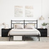 vidaXL Nočne omarice 2 kosa Črna Oreh 50x40x43,5 cm Iverna plošča, (22008236) | Shoptok.si