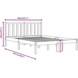  Okvir za krevet od masivne borovine crni 200 x 200 cm | shoptok.hr