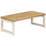  Stolić za kavu 100 x 50 x 35 cm od masivnog drva manga i čelika | shoptok.hr