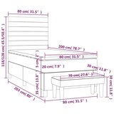  Okvir kreveta s oprugama i madrac krem 80x200 cm od tkanine | shoptok.hr