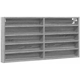 vidaXL Vitrina siva sonoma 100x8,5x50 cm inženirski les, (21413427) | Shoptok.si