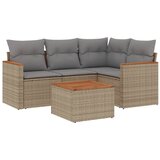 Maison Chic Seti vrtnega pohištva - Vrtna garnitura - Vrtni pohištvo set 5-delna z blazinami bež poli ratan, (21818499) | Shoptok.si