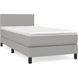  Okvir kreveta s oprugama i madrac svjetlosivi 80x200cm tkanina | shoptok.hr