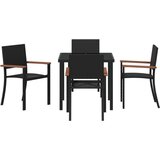  Set za obedovanje u vrtu od 5 komada crni poli rattan | shoptok.hr