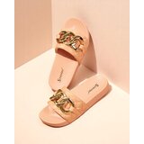 Resti Royalfashion Coral women's quilted flip-flops with gold chain Eteris | Shoptok.si