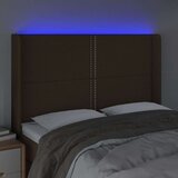  Posteljno vzglavje temno rjavo 147x16x118/128 cm blago, (20735446) | Shoptok.si