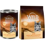 Wild Freedom mokra hrana 12 x 400 g + suha hrana 400 g po posebni ceni! - Wide Country Kitten - teletina in piščanec + perutnina - brez žit