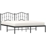 Metalni okvir za krevet s uzglavljem crni 183x213 cm | shoptok.hr