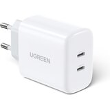 Ugreen 2x USB-C 40W Power Delivery polnilec za telefon, bel, (21510624) | Shoptok.si