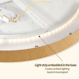  Brilagi-LED prigušiva svetiljka GLASS POOL DOUBLE LED/80W/230V 60 cm u dekoru drveta + daljinski upravljač | Eponuda.com