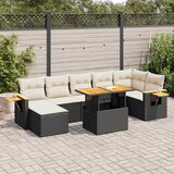 vidaXL 8-dijelni set vrtnih sofa od poliratana s jastucima crni bagrem Cijene
