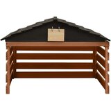Garaža za robotsku kosilicu crno-smeđa 78x74x54 cm od jelovine | shoptok.hr