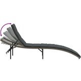  Ležalnik z blazino siv 55x199x50 cm poli ratan | Shoptok.si