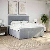 vidaXL Box spring postelja z vzmetnico svetlo siva 200x200 cm blago | Shoptok.si