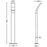 Philips Spllay 12W 1100lm, toplo bijela, vanjska LED zidna lampa, IP44, 96cm | shoptok.hr