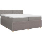  Boxspring krevet s madracem Sivosmeđa 200 x 200 cm Tkanina | shoptok.hr