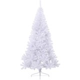 VidaXL Polovična novoletna jelka s stojalom bela 180 cm PVC Slike