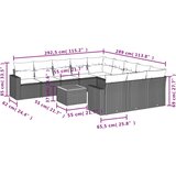 vidaXL 12-dijelni set vrtnih sofa od poliratana s jastucima bež | shoptok.hr