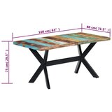  Blagovaonski stol od masivnog obnovljenog drva 160 x 80 x 75 cm | Shoptok.si