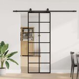  drsna vrata z opremo črna 76x205 cm esg steklo | Shoptok.si