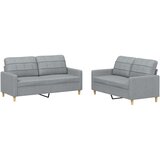  2-dijelni set sofa s jastucima svjetlosivi od tkanine | shoptok.hr
