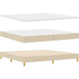 Box Spring Krevet s Madracem - Krem - 200x200 cm - Tkanina | shoptok.hr