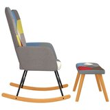  Stolica za ljuljanje s osloncem za noge patchwork od tkanine | shoptok.hr