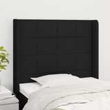 The Living Store Vzglavje z ušesi črno 103x16x118/128 cm blago - Vzglavje, (21660422) | Shoptok.si