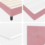  Postelja z vzmetnico Roza 80x200 cm Žamet, (22052343) | Shoptok.si