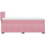 vidaXL Box spring postelja z vzmetnico roza 100x200 cm žamet | Shoptok.si