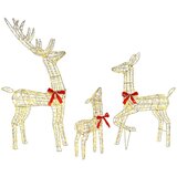 vidaXL Obitelj jelena 3 pcs Topla bijela 128 cm PET | shoptok.hr
