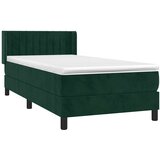 Box spring krevet s madracem tamnozeleni 90x190 cm baršunasti | shoptok.hr