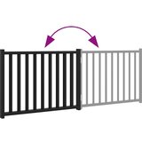 vidaXL Vrata za pse zložljiva 2 panela črna 160 cm topolovina | Shoptok.si