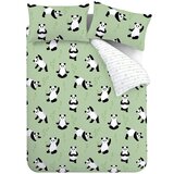 Catherine Lansfield Zelena enojna otroška posteljnina 135x200 cm Panda Paws – | Shoptok.si