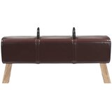  Klupa Tamno smeđa 110 x 30 x 45 cm Prava koža | shoptok.hr