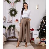 Gemre Beige loose trousers decorated with rhinestones Hira | Shoptok.si