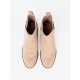 Shelvt Beige women's ankle boots on a comfortable, low wedge | Shoptok.si
