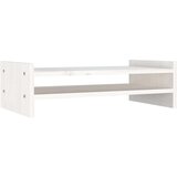  Stojalo za zaslon belo 50x27x15 cm trdna borovina | Shoptok.si