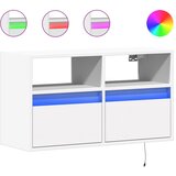 Maison Chic Stenska TV omarica - TV stojalo - Televizijska omarica z LED lučkami bela 80x31x45 cm, (21701876) | Shoptok.si