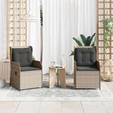 vidaXL Vrtna klop z blazino 2 pcs Svetlo siva Poly ratan | Shoptok.si