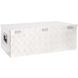 vidaXL Kutija za pohranu srebrna 90 x 47 x 33,5 cm aluminijska | shoptok.hr