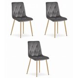  Stolica LIBRA - Tamno Sivi Baršun / Drvene Noge x 3 | shoptok.hr