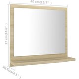  Kupaonsko ogledalo boja hrasta 40x10,5x37 cm konstruirano drvo | shoptok.hr